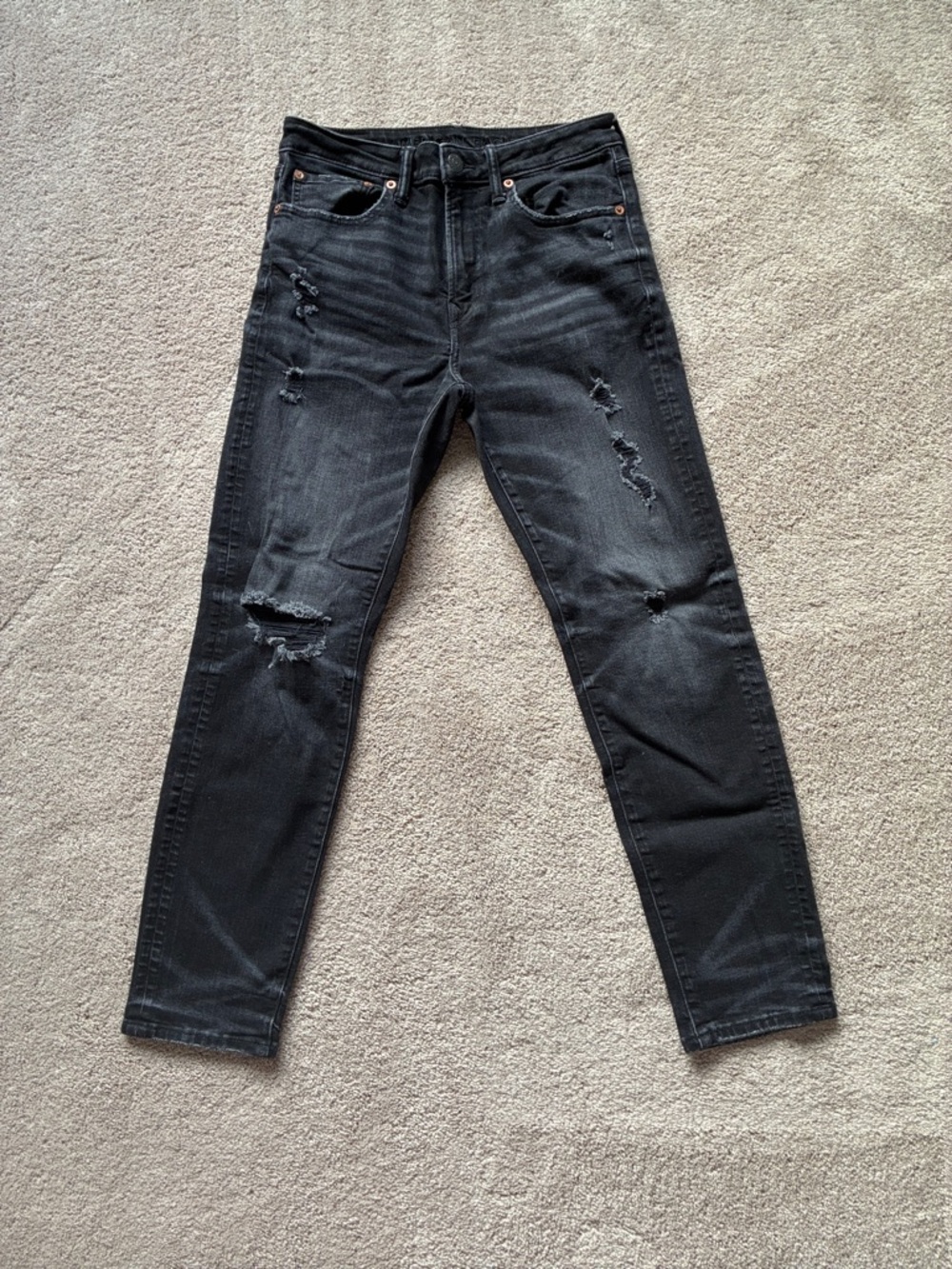 American Eagle Outfitters Black Distressed Skinny Jeans Men’s 29X30